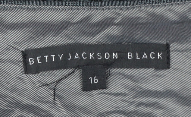 Betty Jackson Black Women Grey Size 16 Wide-Leg Dress Pants