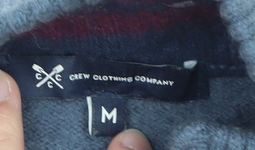 Crew Clothing Men's Blue M 1/2 Zip Wool Cable Knit Jumper