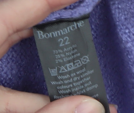 Bonmarche Women’s Purple Cable-Knit Pullover Jumper Size 22