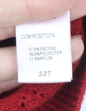 Candie's Women Red Ruffle Knit Jumper Size 12 Viscose Blend