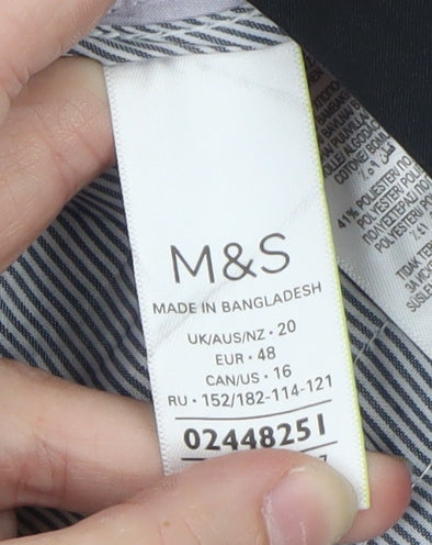 Marks and Spencer Men's Black Chino Shorts Size 20 Regular Fit