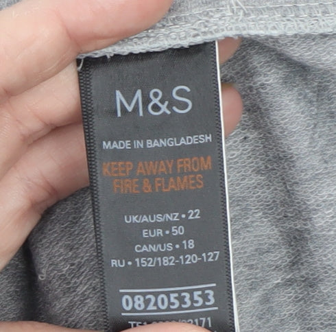 Marks and Spencer Women Grey Size 22 Drawstring Sweat Shorts