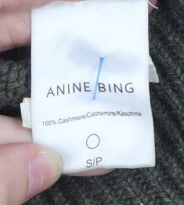 Anine Bing Women’s Grey Cashmere Mock Neck Jumper Size S