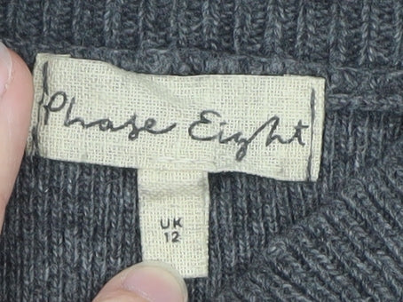Phase Eight Women’s Grey Wool Knit Jumper Dress Size 12