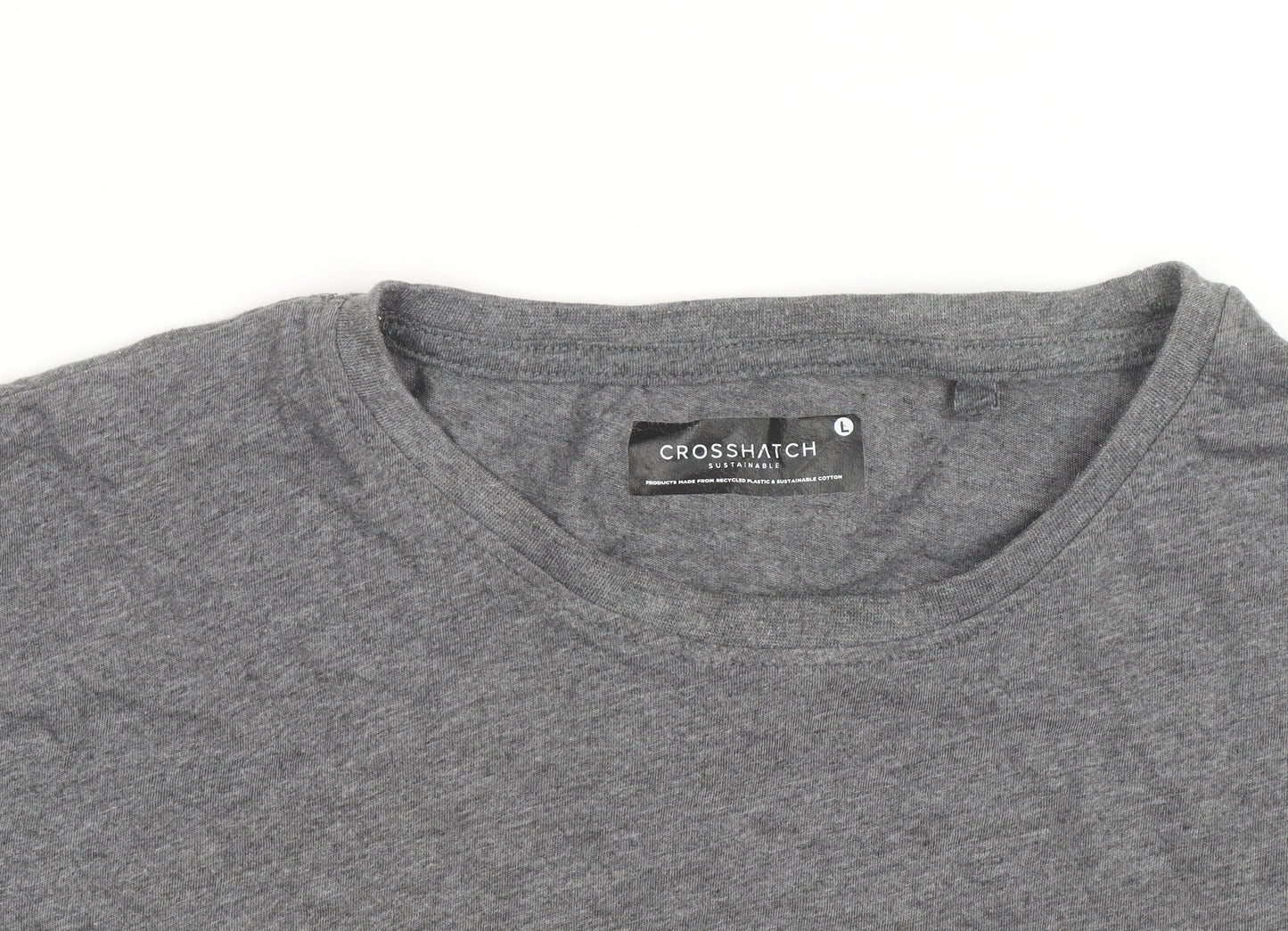 Crosshatch Men’s Grey Sustainable Cotton Crew Neck T-Shirt Size L