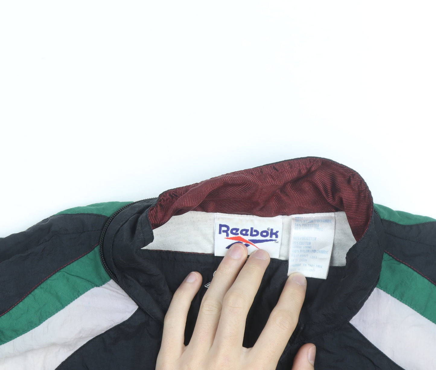 Reebok Men's 90s Multicoloured Bomber Jacket L Retro Sportswear