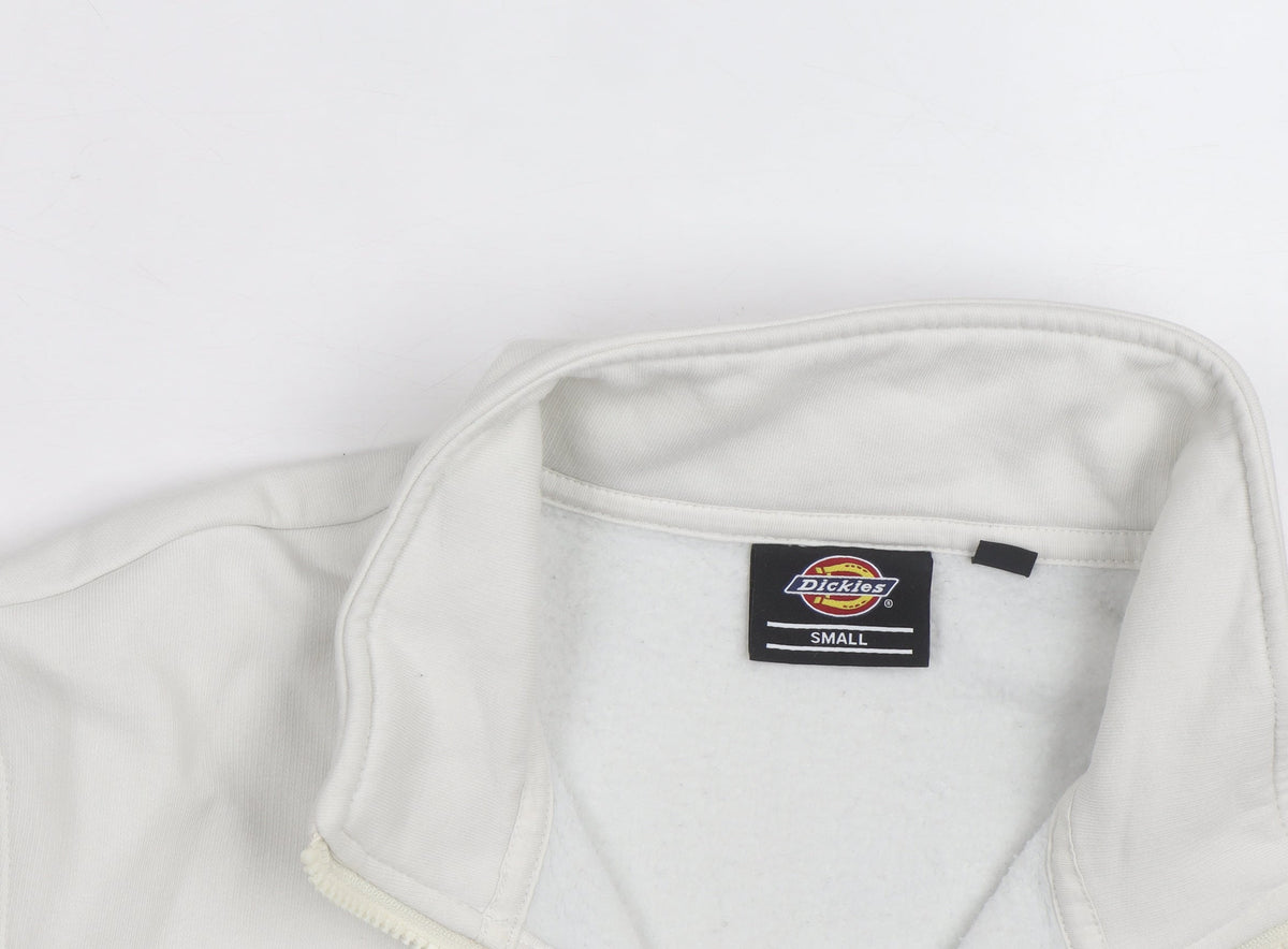 Dickies Men’s White Small 1/4 Zip Fleece Sweatshirt