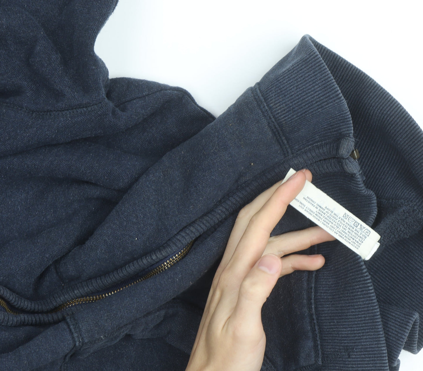 Fat Face Men's Navy Blue Full Zip Hoodie Size M Cotton Blend