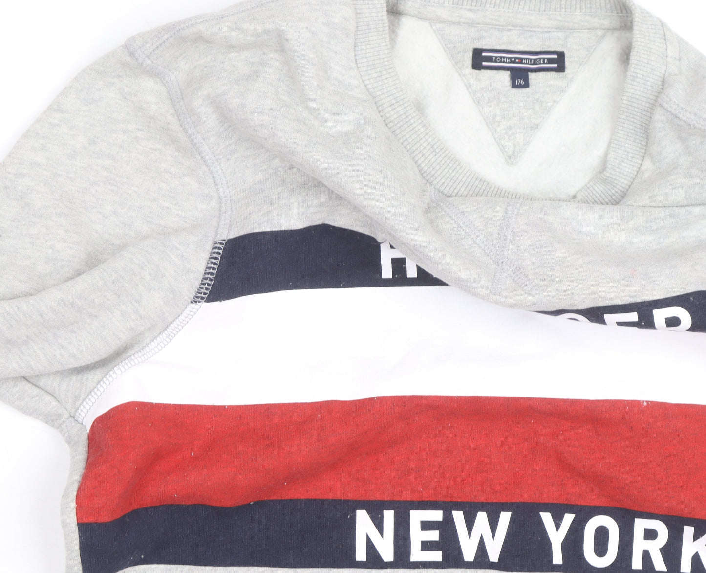 Tommy Hilfiger Men's Grey Logo Pullover Sweatshirt L