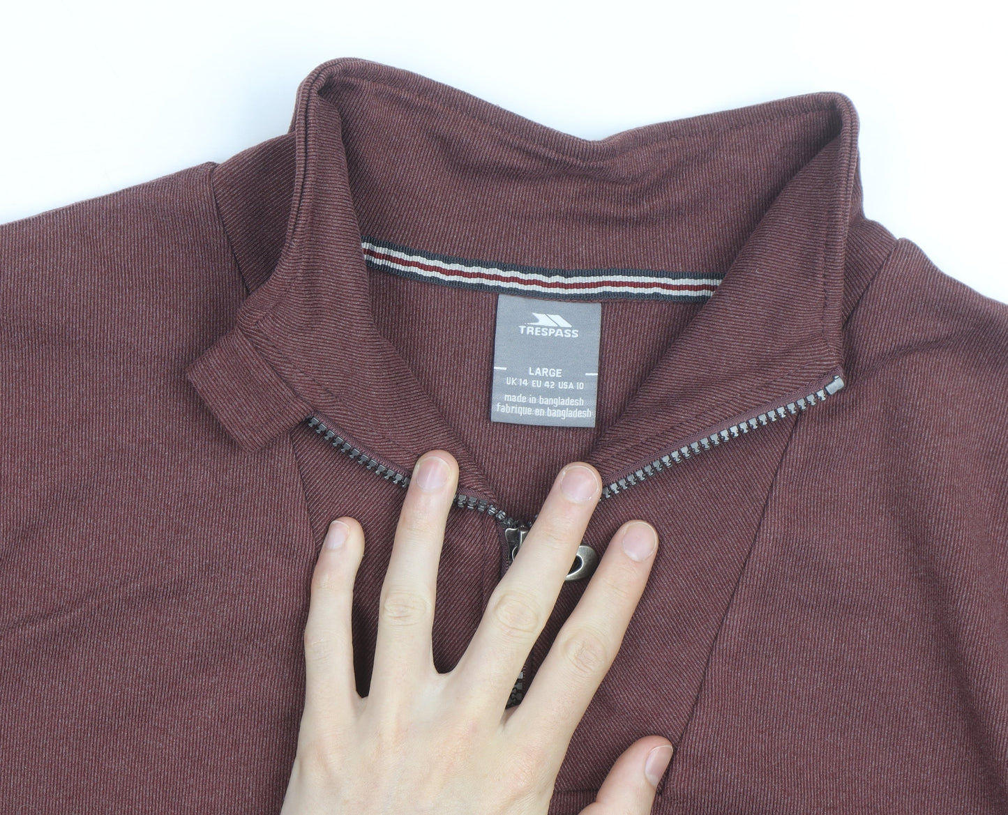 Trespass Men's Brown 1/4 Zip Pullover Sweatshirt Size L