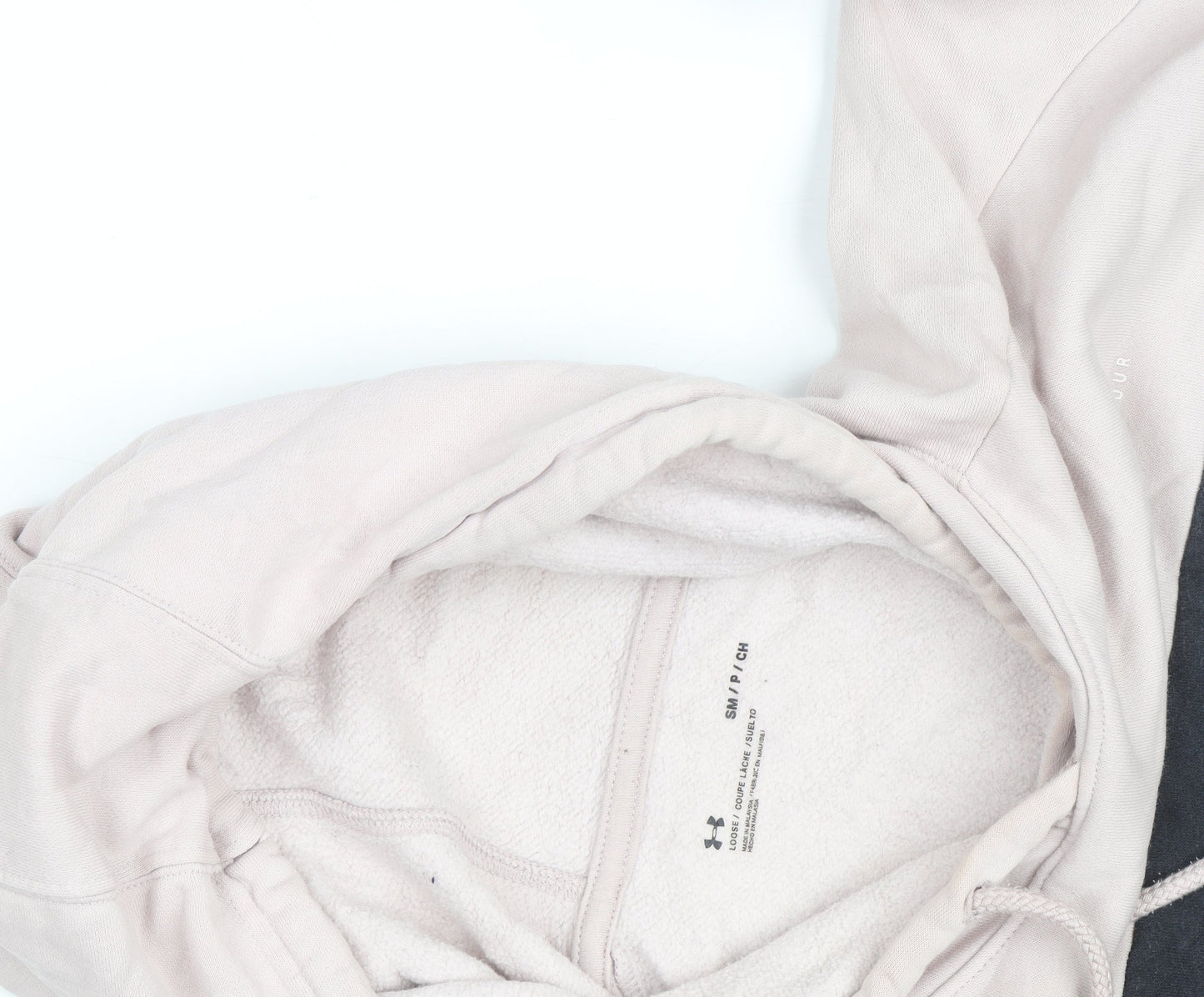 Under Armour Men's Beige Colour Block Pullover Hoodie Size S
