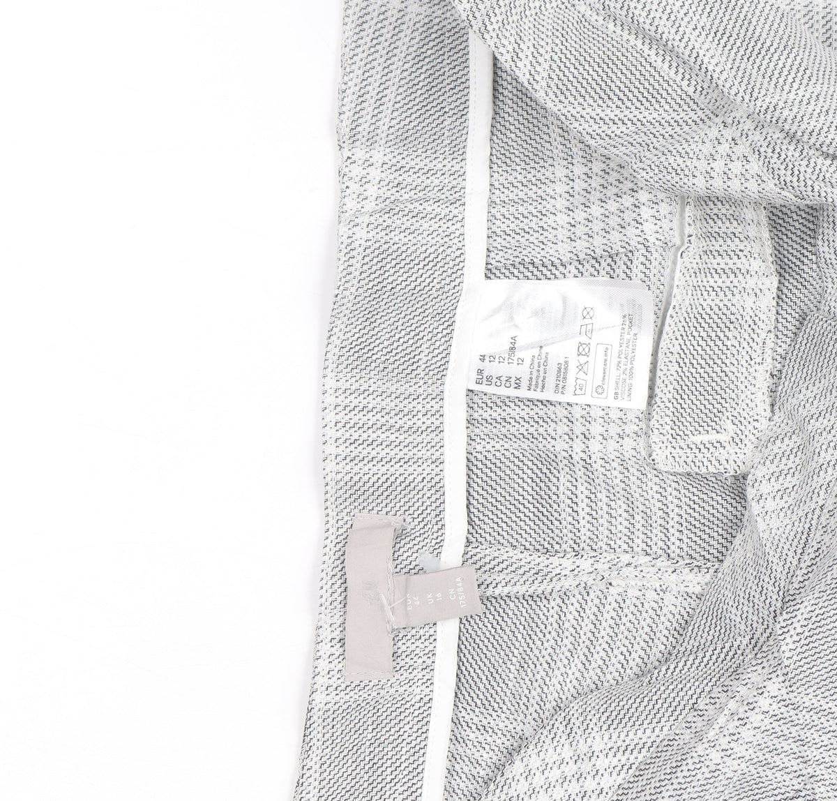 H&M Men's Grey Checked Slim Fit Chino Trousers Size M