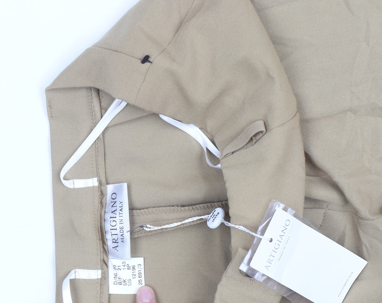 Artigiano Women’s Beige Cotton Stretch Dress Pants Size 18