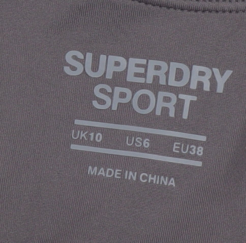 Superdry Women’s Grey Medium Support Sports Bra UK10 Polyester Blend