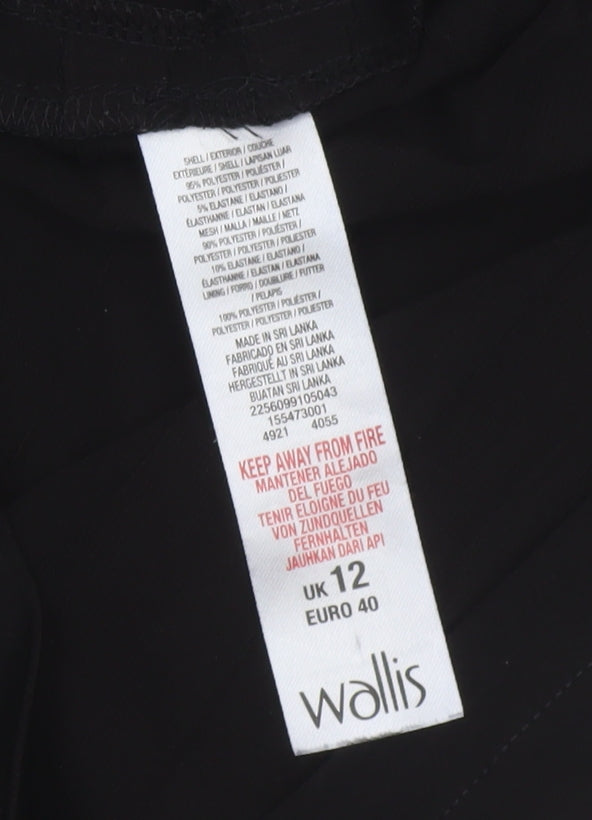 Wallis Women Black Long Sleeve Bodycon Knee Length Dress Size 12
