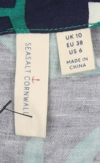 Seasalt Cornwall Womens Green Floral A-Line Midi Skirt UK 10