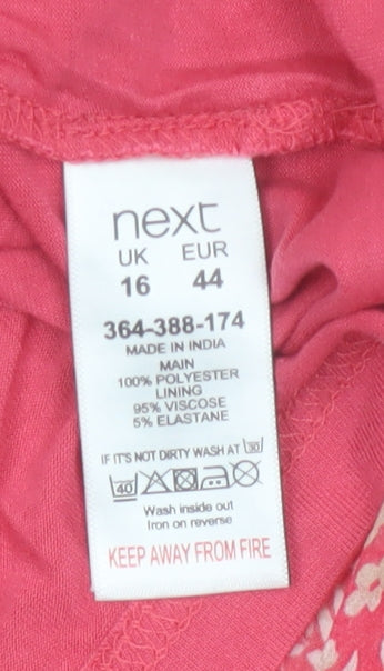 Next Women’s Pink Floral Beaded Halter Camisole Top Size 16