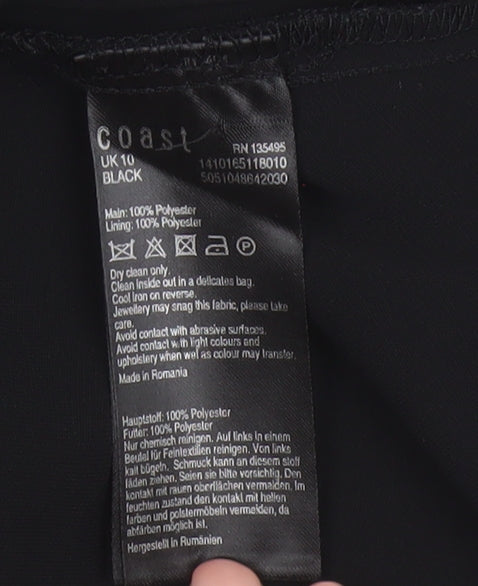 Coast Women's Black Wrap Sleeveless Blouse UK 10