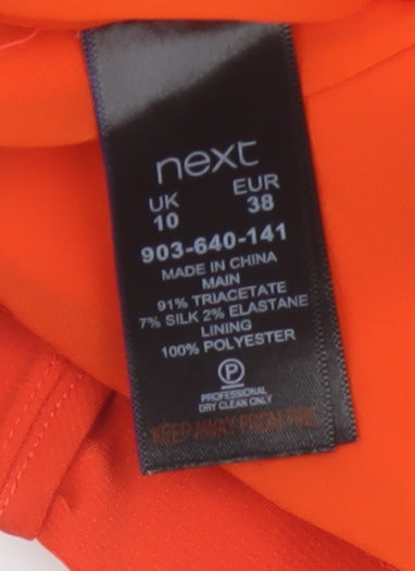 Next Women Orange Sleeveless Sheath Dress UK 10 Elegant Summer