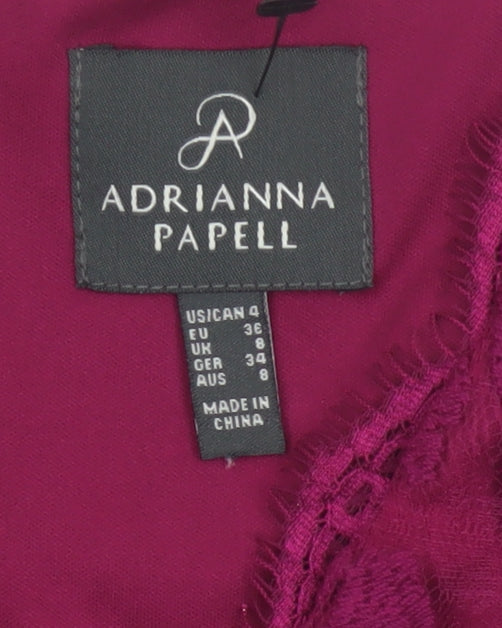 Adrianna Papell Women Purple Lace A-Line Dress Size 8