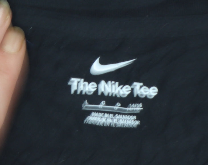 Nike Boys Black 14-16 Years American Football Logo Graphic T-Shirt