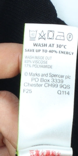 Marks and Spencer Womens Black Roll Neck Long Sleeve Jumper Size 16