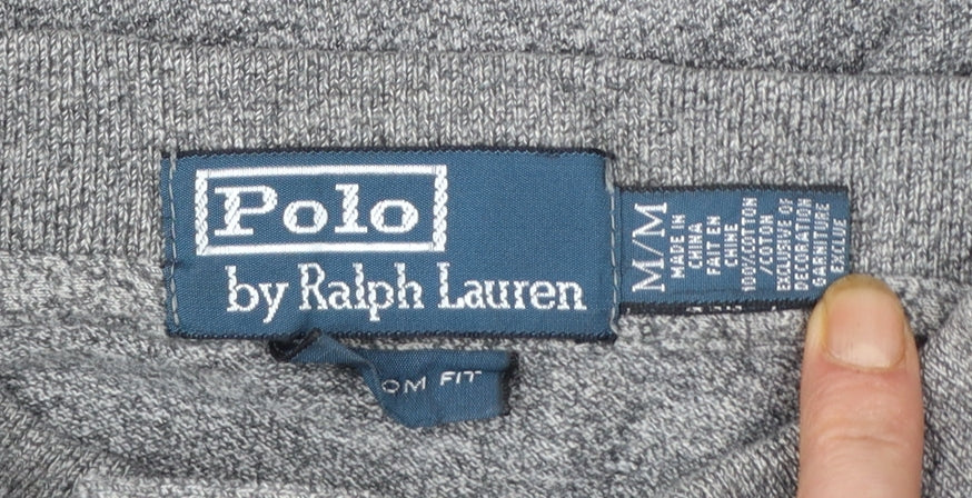 Ralph Lauren Men's Grey Slim Fit Cotton Polo Shirt Size M