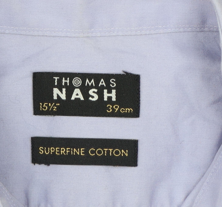 Thomas Nash Men's Lilac Long Sleeve Slim Fit Dress Shirt 15.5in 39cm