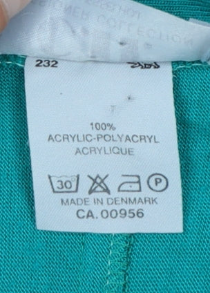C.H. Designer Women’s Green Acrylic Relaxed Pullover Jumper Size 12