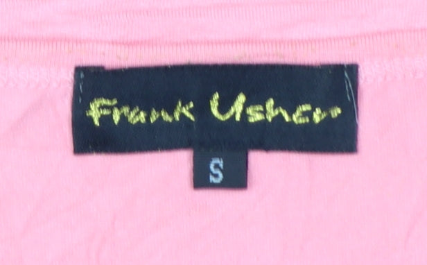 Frank Usher Women Pink Star Sequin Short Sleeve T-Shirt Size S