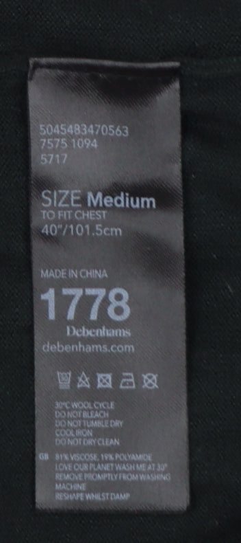 Debenhams Men's Black Medium Crew Neck Pullover Jumper