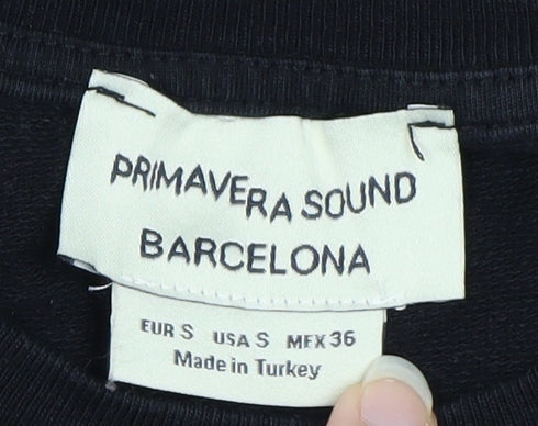 Primavera Sound Barcelona Men's Black Graphic Music T-Shirt Size S