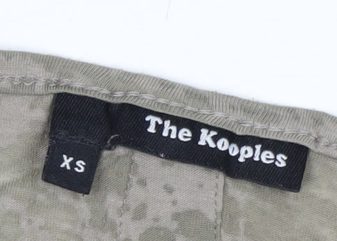 The Kooples Womens Khaki Skull Print Tank Top XS Relaxed Fit