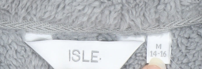 ISLE Women’s Grey Fleece Full Zip Jacket Size 14 Regular Fit