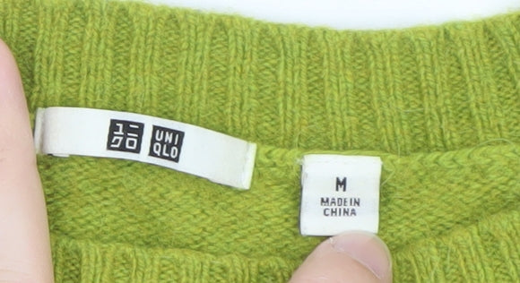 Uniqlo Womens Green Wool Crew Neck Pullover Jumper M