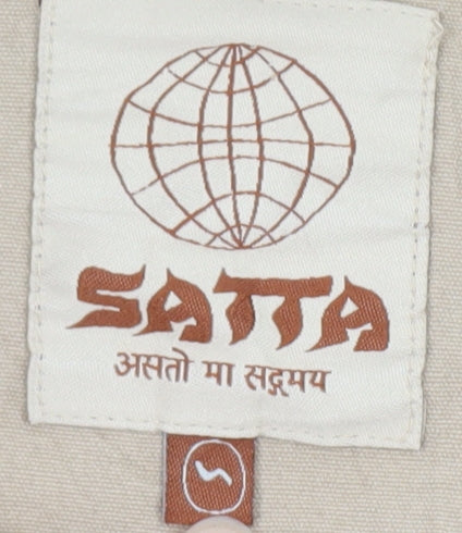 Satta Men's Beige Cotton Basic Jacket Size S Casual Wear