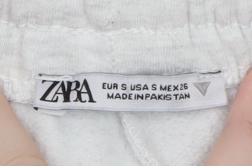 Zara Women’s Grey Fleece Sweatpants S Elastic Waist Casual