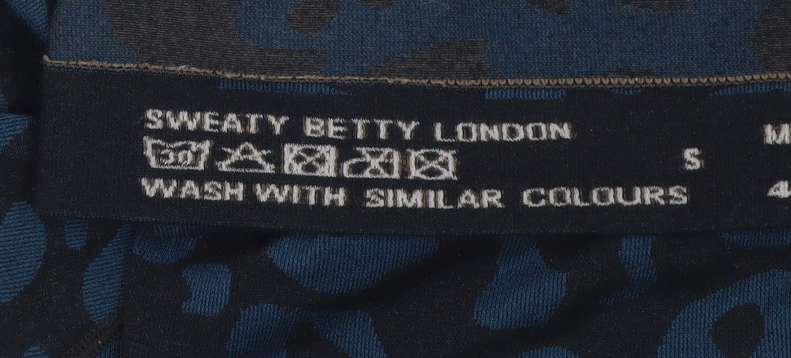 Sweaty Betty Womens Blue Animal Print Long Sleeve Top Size S