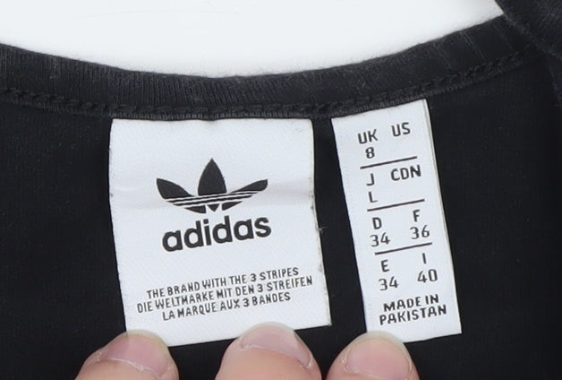 Adidas Womens Black Cropped Camisole Tank Top UK 8