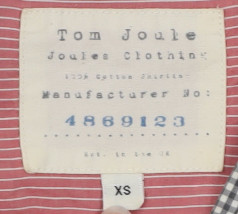 Joules Men's Grey Check Cotton Long Sleeve Button-Up Shirt XS