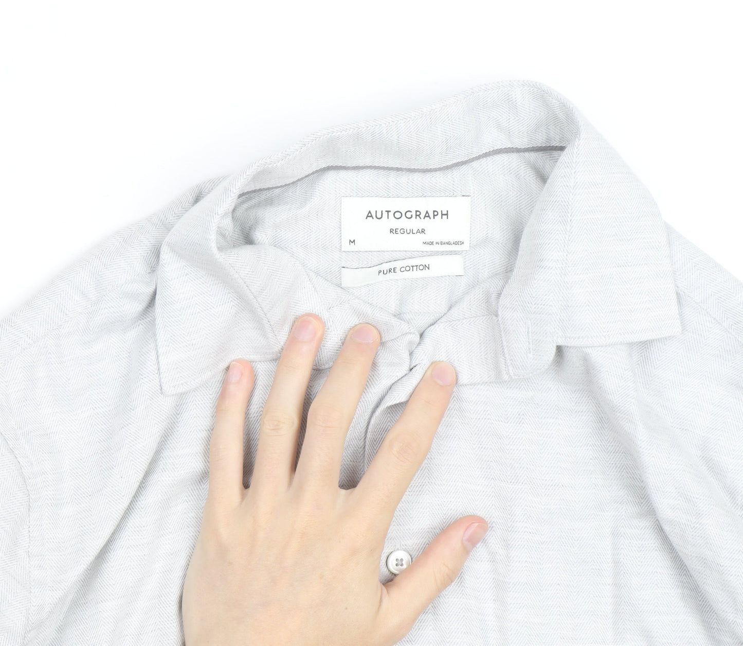 Marks and Spencer Autograph Men’s White Cotton Long Sleeve Shirt M