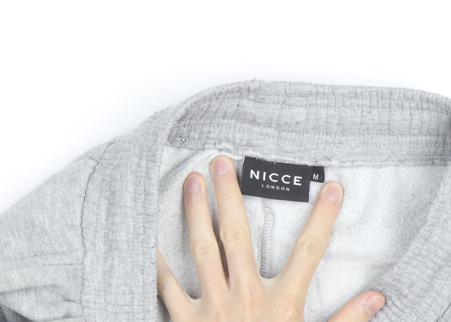 Nicce London Men's Grey Sweat Shorts M Drawstring Elastic Waist