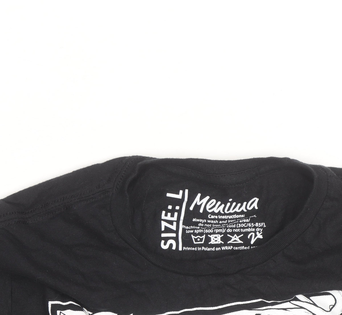 Meniina Womens Black Animal Nature Print T-Shirt Size L