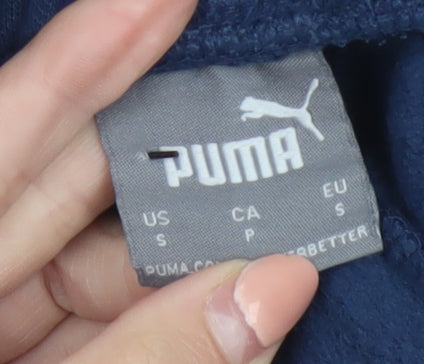 Puma Womens Navy Blue Small Jogger Sweatpants Elastic Waist Sportswear