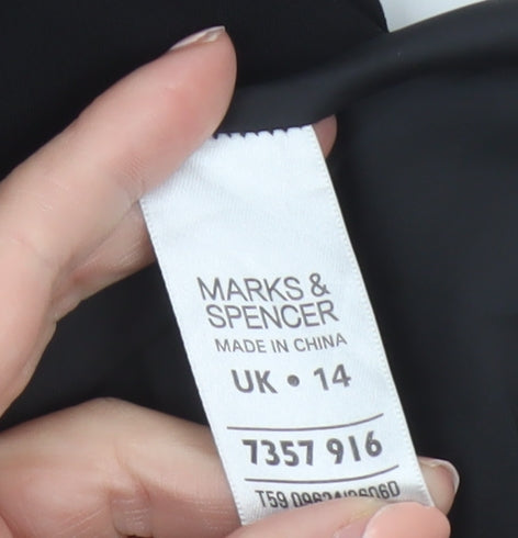 Marks and Spencer Women’s Black Sheath Dress Size 14 Sleeveless Workwear