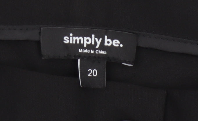 Simply Be Women’s Black Size 20 Pleated Trousers Polyester Blend