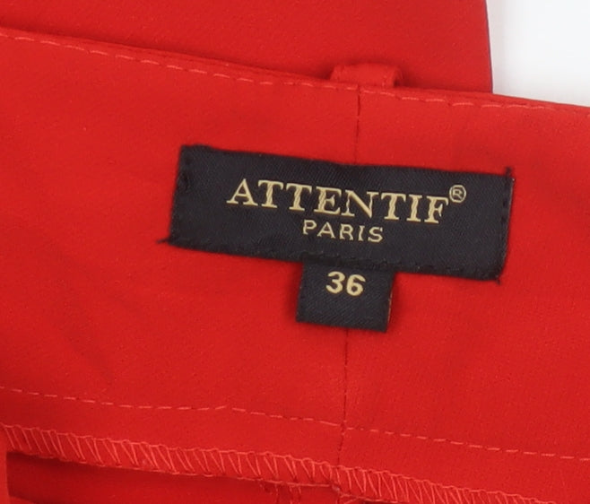 Attentif Paris Women Red Cropped Tapered Trousers Size 8