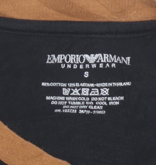 Emporio Armani Men’s Black Slim Fit Crew Neck T-Shirt S