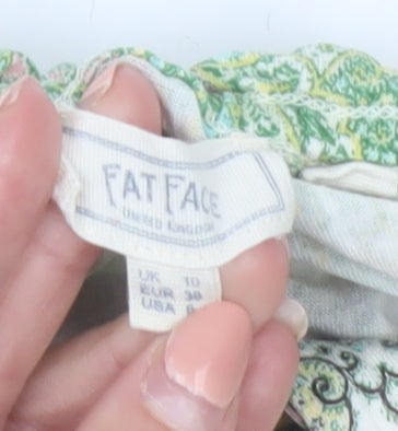 Fat Face Women’s Multicoloured Floral Cropped Blouse Size 10