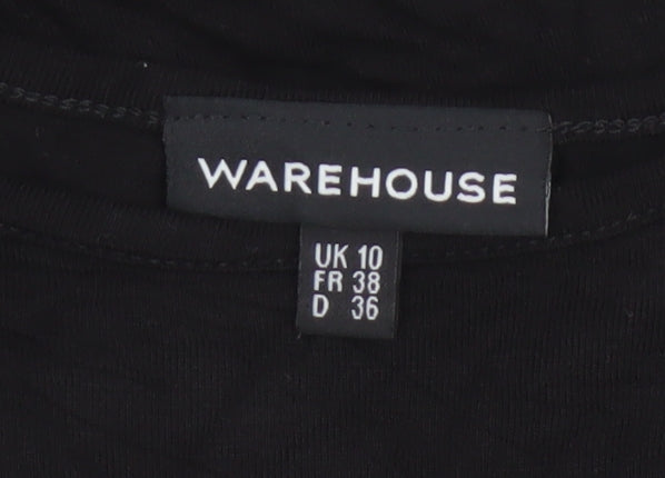 Warehouse Women’s Black Size 10 Bodycon Square Neck Dress